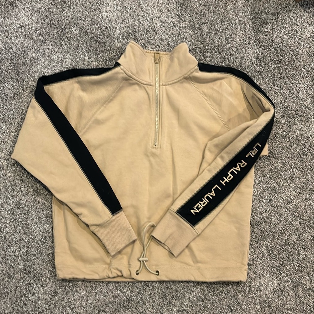 Lauren. S. Like new zip neck top with cinch.
